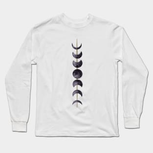 Moon. Moon phases. Halloween print. Moon print Long Sleeve T-Shirt